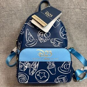NWT 2023 Disney D23 Expo Gold Member Loungefly Exclusive Mini Backpack
